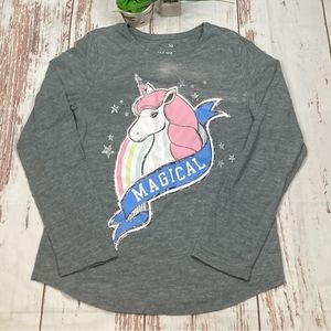 SO Favorite Long Sleeve Tee Shirt Graphic Gray Sz Large(10-12)